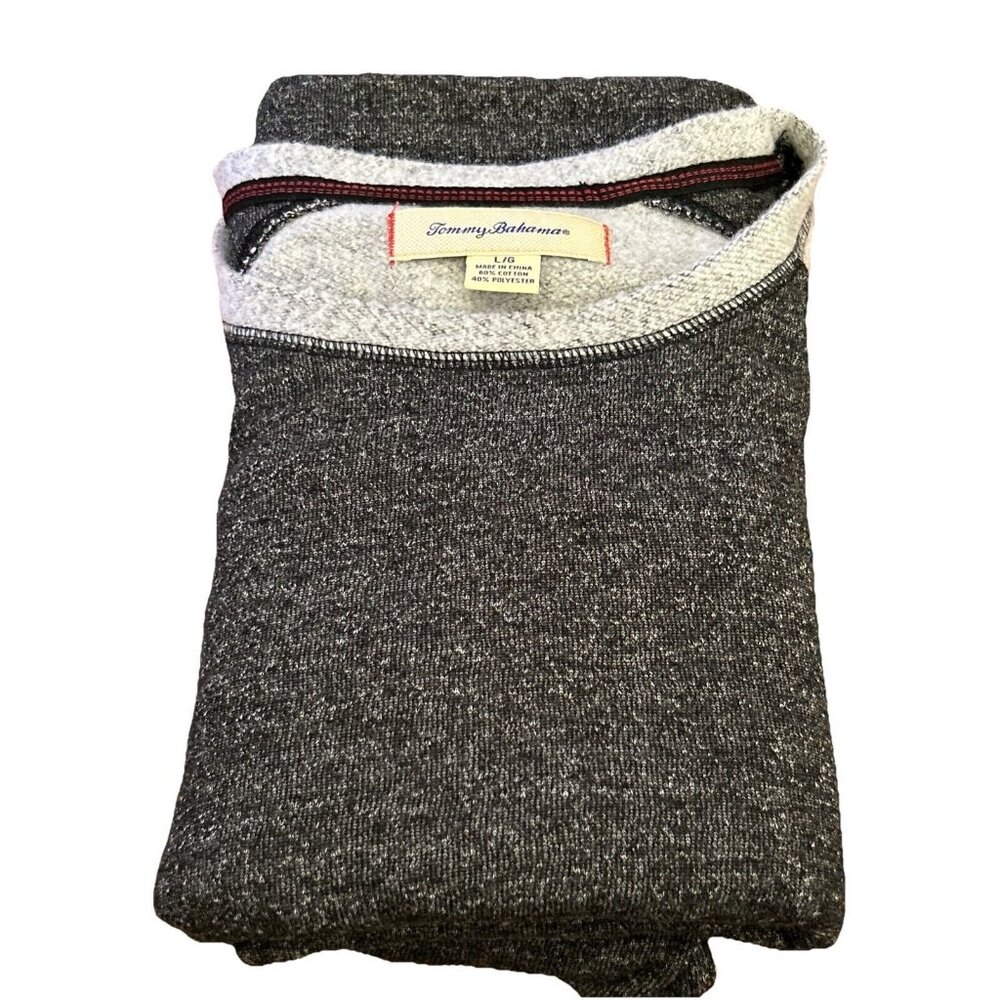Tommy Bahama Men’s Large Gray/Light Gray Long Sleeve Crewneck Sweatshirt Large